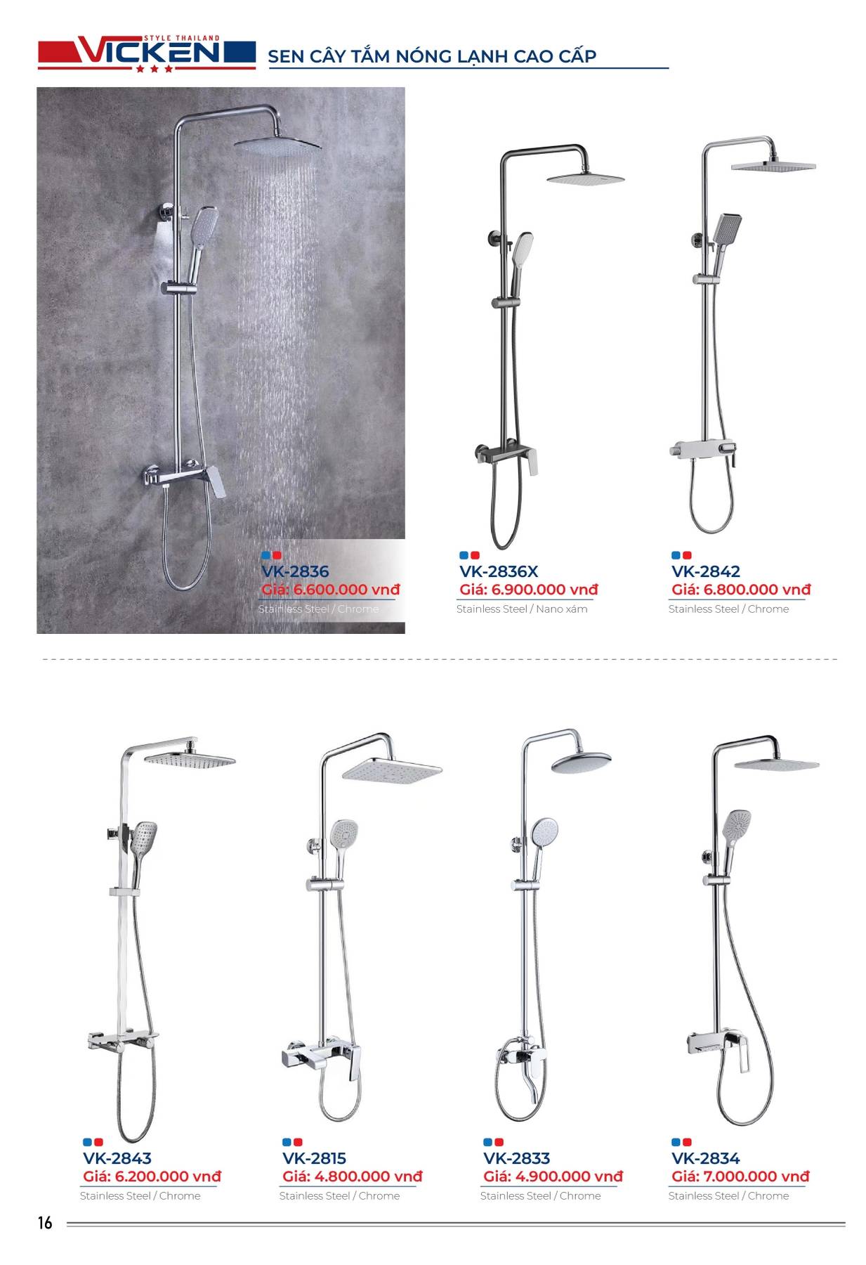 Catalogue và Bảng giá Thiết bị vệ sinh VICKEN 2025 /Page 16